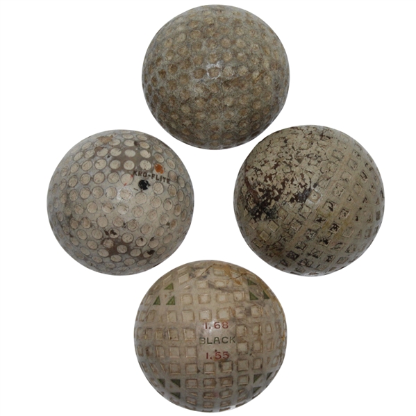 Four Classic Golf Balls - Diamond (1.68 1.55), Kro-Flite, Unmarked Mesh, & Unmarked