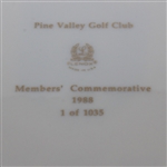 Pine Valley Golf Club 75th Anniversary Plate in Original Box 1988 Member Gift 1/1035
