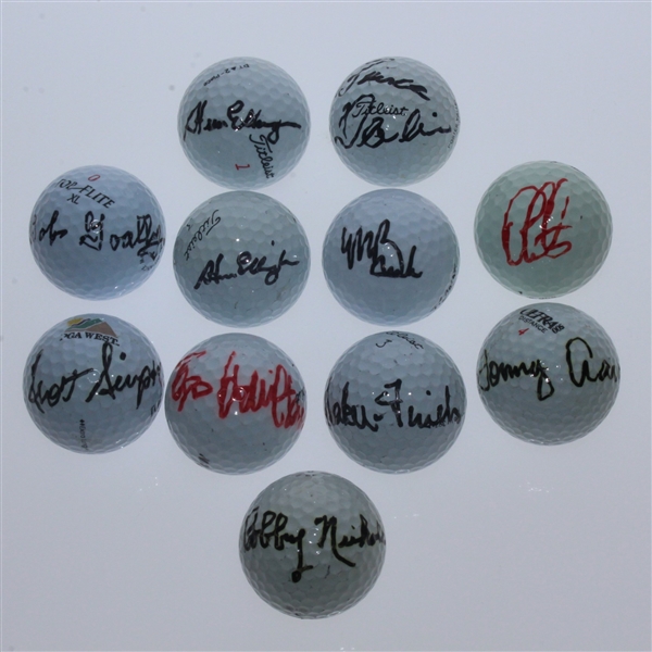 Eleven Major Winner Signed Golf Balls JSA ALOA
