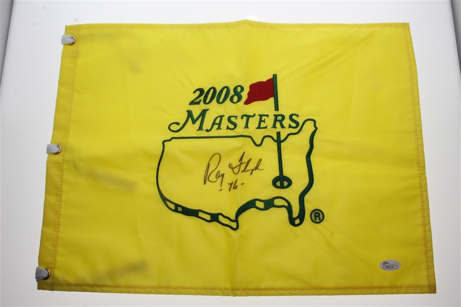 Ray Floyd Signed 2008 Masters Embroidered Flag with 76 Notation JSA #M48118