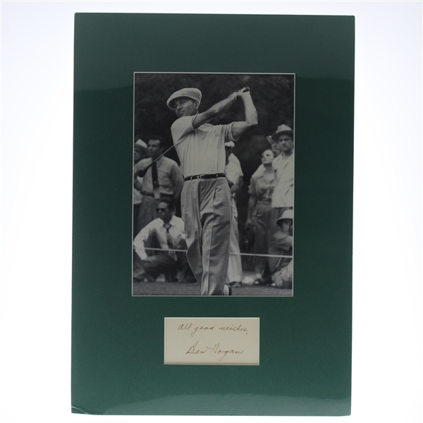 Ben Hogan Signed Cut - Matted with Photo Presentation JSA ALOA