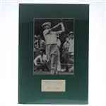 Ben Hogan Signed Cut - Matted with Photo Presentation JSA ALOA