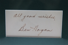 Ben Hogan Signed Cut - Matted with Photo Presentation JSA ALOA