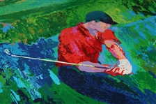LeRoy Neiman Signed Ltd Ed 110/300 Tiger Woods 2000 Valhalla JSA ALOA