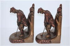 Pair of Austin Sculpture Golfer Bookends - Roth Collection