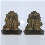 Two Vintage Golfer Themed Bookends - Roth Collection