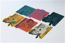 Six Bing Crosby National Pro-Am Booster Badges 1974, 1976-1980 - Roth Collection