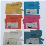 Six Bing Crosby National Pro-Am Booster Badges 1974, 1976-1980 - Roth Collection