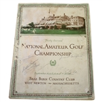 Bobby Jones Signed 1928 US Amateur at Brae Burn CC Program - Rare JSA FULL #Z54632