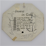 1942 Masters Sunday Ticket Signed by Bobby Jones, Craig Wood, Hogan, & Nelson JSA ALOA