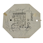 1942 Masters Sunday Ticket Signed by Bobby Jones, Craig Wood, Hogan, & Nelson JSA ALOA