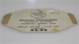 1942 Masters Sunday Ticket Signed by Bobby Jones, Craig Wood, Hogan, & Nelson JSA ALOA