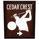 Circa 1950s Cedar Crest Course Hung Golf Sign - Site of 1927 PGA - Tilly Designed Course - Framed