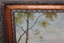 19th Century Golf Course Painting - Golfer's on the Putting Green - Framed