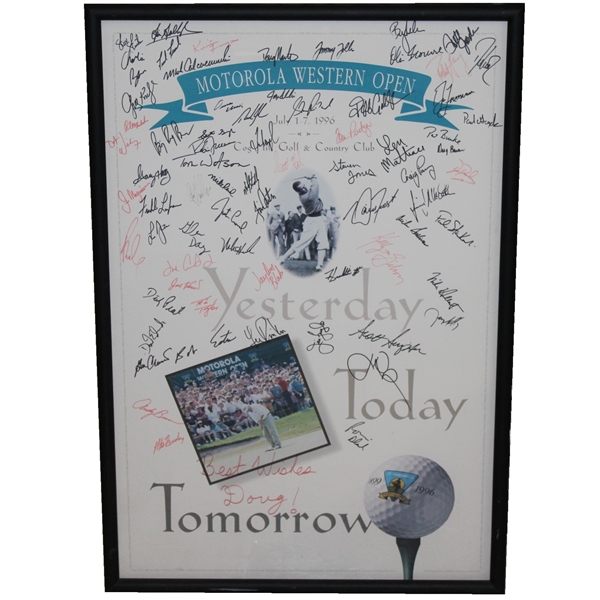 1996 Western Open Poster Signed by Various PGA Stars Watson, Couples, Daly, & more JSA ALOA