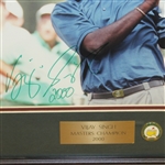 Vijay Singh Signed Masters Shot Display with Notation - Framed JSA ALOA