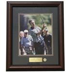 Larry Mize Signed Masters Shot Display with Notation - Framed JSA ALOA