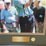 Larry Mize Signed Masters Shot Display with Notation - Framed JSA ALOA