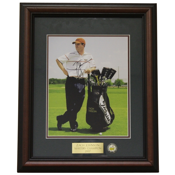 Zach Johnson Signed Masters Shot Display - Framed JSA ALOA