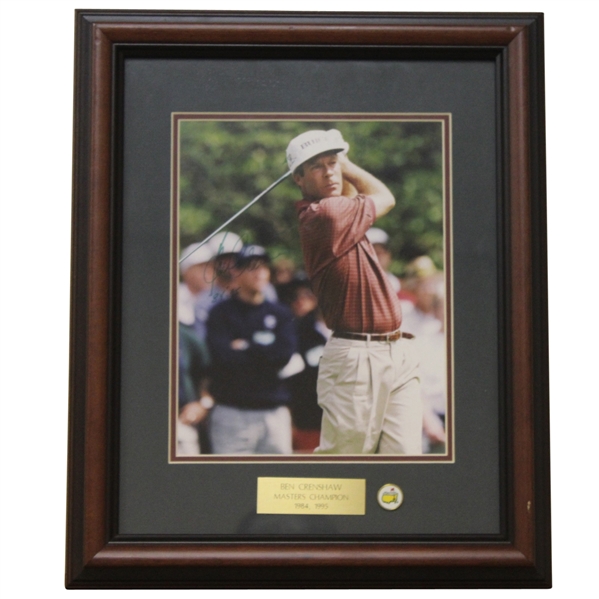Ben Crenshaw Signed Masters Shot Display with Notation - Framed JSA ALOA