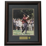 Nick Faldo Signed Masters Shot Display with Notation - Framed JSA ALOA