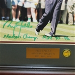 Nick Faldo Signed Masters Shot Display with Notation - Framed JSA ALOA