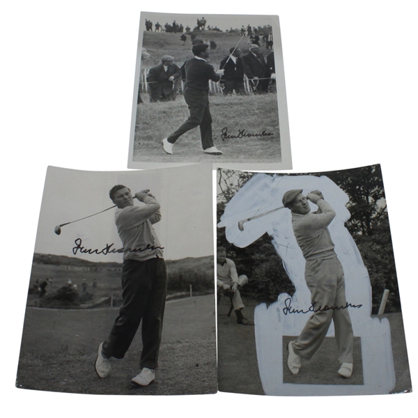 Three Peter Thomson Signed Open Championship Wire Photos - JSA ALOA