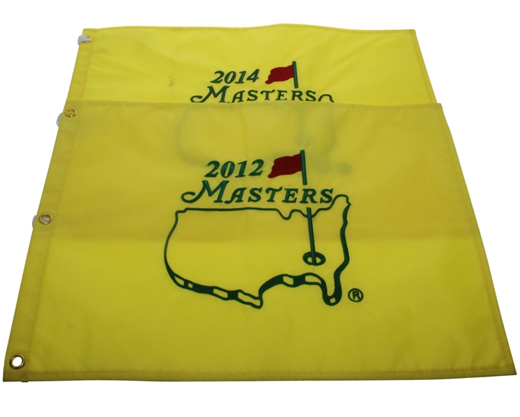 2012 and 2014 Masters Tournament Embroidered Flags - Bubba Watson Wins