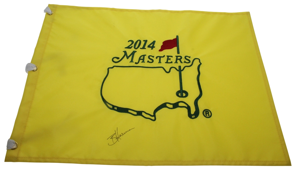 2014 Masters Tournament Embroidered Flag Signed by Butch Harmon JSA ALOA