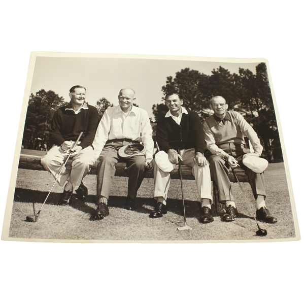 Ben Hogan, Byron Nelson, Pres. Eisenhower & Cliff Roberts - Bens Personal Morgan Fitz Original Photo - 4/14/1953