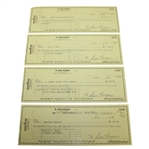 Four Ben Hogan Signed BankOne Checks JSA ALOA