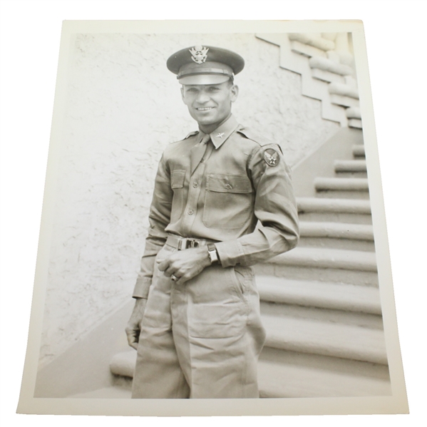 Ben Hogans Personal B&W Photo in Military Uniform 1943 While At Officers School in Miami