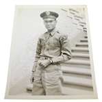 Ben Hogans Personal B&W Photo in Military Uniform 1943 While At Officers School in Miami