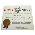 Ben Hogans Army/Navy War Relief Fund Certificate