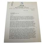 Music Corporation of America Letter to Ben Hogan Regarding Short Films