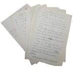 Ben Hogans 6-Page Personal Handwritten Notes on Seminole Golf Club JSA ALOA