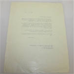 President Eisenhower Signed Letter to Ben Hogan - Congratulations on Win at Colonial JSA ALOA