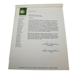 Ben Hogan Signed 1976 World Golf Hall of Fame Consent Form JSA ALOA