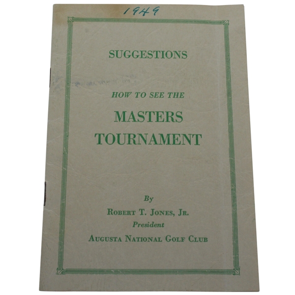 1949 Masters Spectator Guide - Sam Sneads First Masters Win