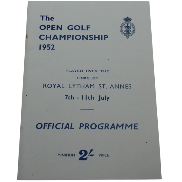 1952 Open Championship at Royal Lytham & St. Annes Program - Bobby Locke Win