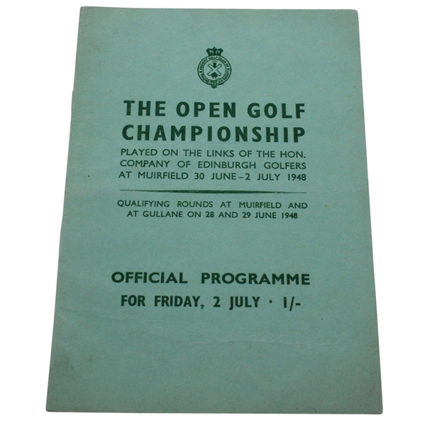 1948 Open Championship at Muirfield Friday Program - Henry Cotton Win