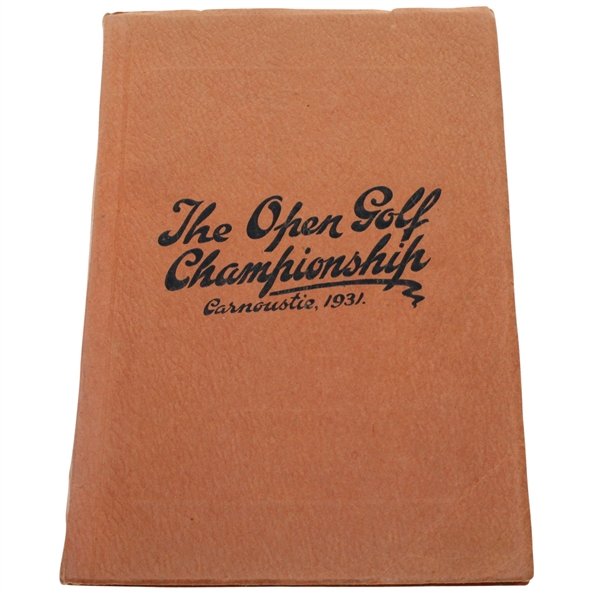 1931 Open Championship at Carnoustie Pamphlet - Tommy Armour Win