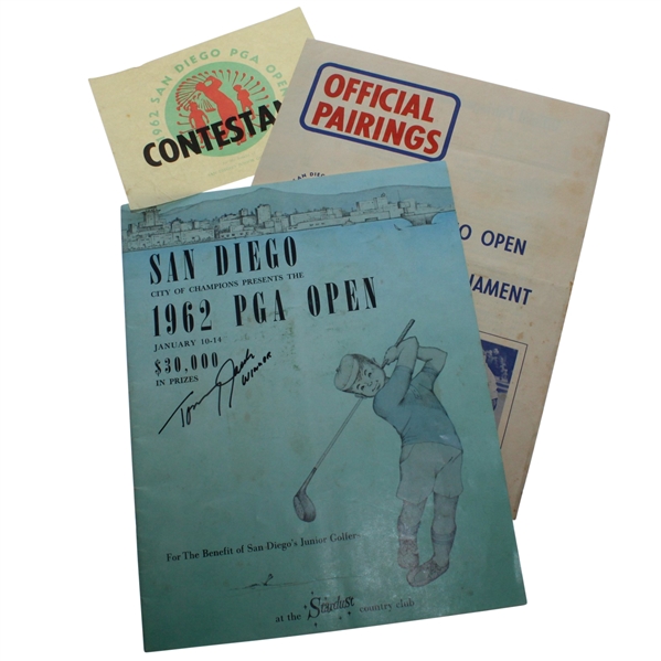 Tommy Jacobs Signed 1962 San Diego PGA Open at Stardust CC Program JSA ALOA