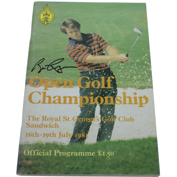 Bill Rogers Signed 1981 Open Championship at Royal St. Georges Program JSA ALOA