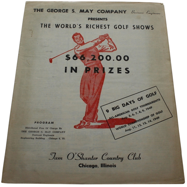 1949 World Championship of Golf at Tam OShanter Program - Johnny Palmer Win