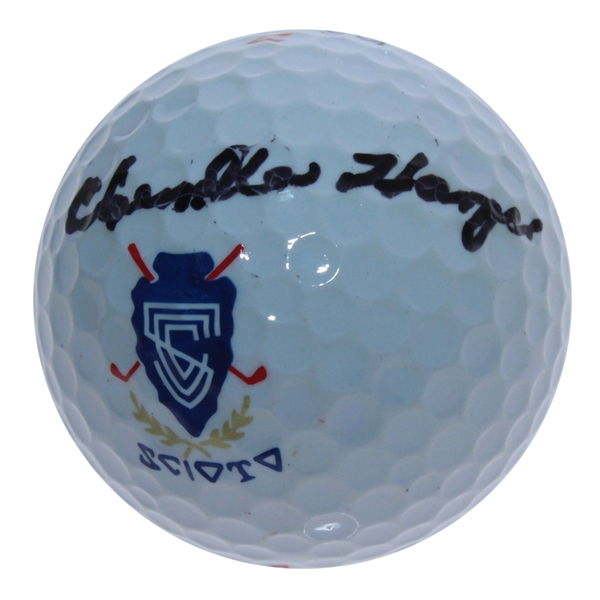 Chandler Harper Signed Scioto Logo Golf Ball - Signed Twice JSA ALOA