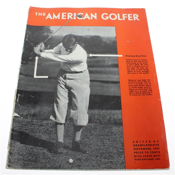1931 The American Golfer Magazine with Bobby Jones on Cover