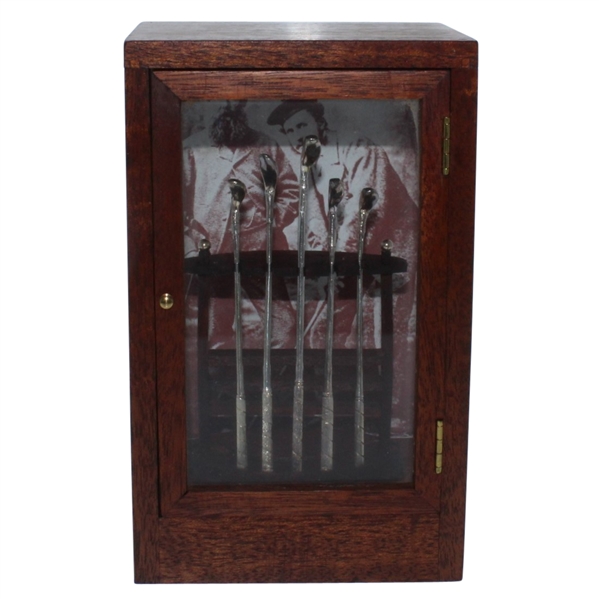 1987 Memorial Tournament Old Tom Morris & Young Tom Morris Display Gift w/Silver Clubs