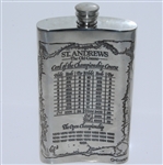 St. Andrews 'The Old Course' Pewter Flask with Course Layout - Excellent Condition with Funnel & Box