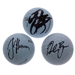 Justin Thomas, Daniel Berger, and Rickie Fowler Signed Golf Balls JSA ALOA